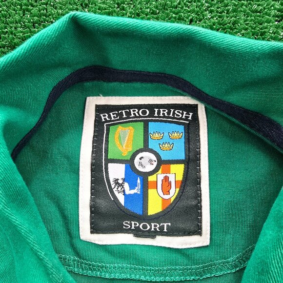 Retro Irish Rugby Polo Shirt Mens 2XL Green Short Sleeve British Irish‎ Lion - Picture 9 of 12
